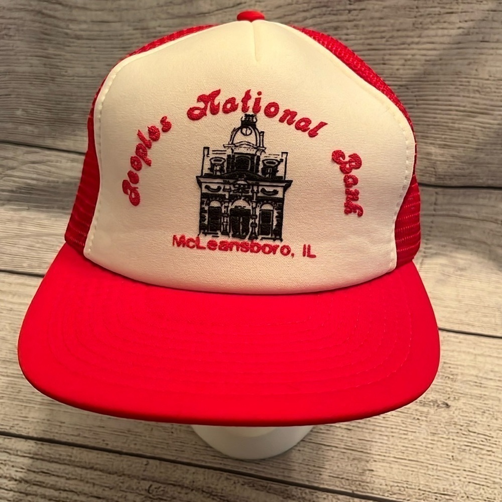 Vintage People’s National Bank McLeansboro IL Foam Trucker Hat